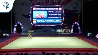 Women's group Russia - 2019 Acro Europeans, dynamic final