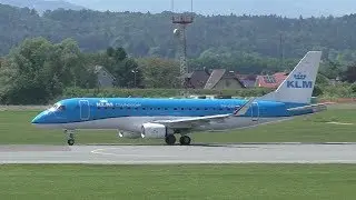 KLM Cityhopper Embraer 175 takeoff at Graz Airport | PH-EXG