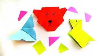 Origami Dog, Bear and Butterfly Tutorial - DIY Easy Paper Animals Crafts
