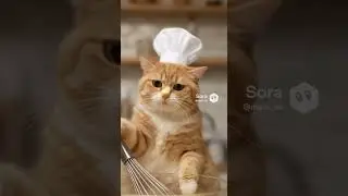Cat Chef's SECRET to EASY Fluffiest Pancakes! 🔥 (Recipe?)05#cat #orangecat #funny #cuteanimals #貓咪