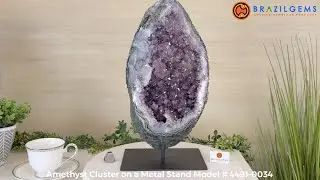 Model # 4491-0034 Amethyst Cluster on a Stand by BrazilGems.com 🏷 FOR SALE🛍🛒Shop Now 