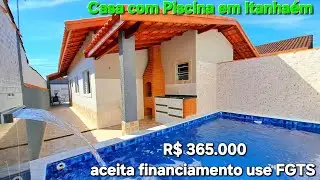 Casa Nova em Itanhaém com Piscina + Hidro Churrasqueira | 2 Dorm Suíte | até 420x | Perto da Praia!