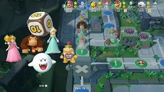 Super Mario Party - Bowser vs Mario vs Boo vs Koopa Troopa - Whomp's Domino Ruins