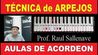 Como fazer arpejos no acordeon - Prof.  Raul Sallenave
