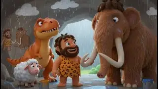 🌴🦕 🏰✨ A Grande Aventura do Homem das Cavernas e do Mamute! Can&ccedil;&atilde;o dos Dinossauros para Crian&ccedil;as