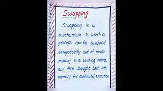 Swapping in Operating Systems notes by LahariLectures #shorts #LahariLectures #notes