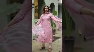 Pink floral block printed suit set | Shop @ www.thenmozhidesigns.com