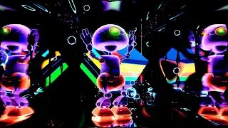 Bright Neon Martian Dancing 👽✨ | 8 Hours Colorful Party VJ Loop | 4K 60FPS (No Sound)