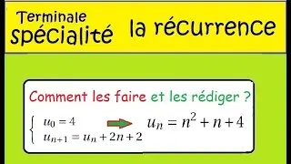 La récurrence  réexpliquée pour ceux qui galèrent  Un en fonction de n   Term Spécialité math   un=n
