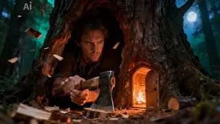 Building a Secret Room Inside a Giant Tree | Silent Survival ASMR (Realistic Build)