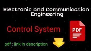 Control System Notes ECE | Electronic and Communication Enginnering pdf Notes
