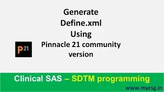 Создайте define.xml с помощью сообщества Pinnacle 21 (P21)