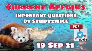 19 September 2021Current Affairs Daily Current Affairs CurrentAffairs In  English & Hindi STUDY2WICE
