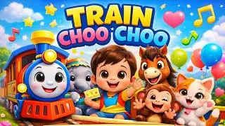 Train Choo Choo 🚂 | 3D Cartoon Kids Song | Baby & Animals Train Rhyme | Hindi Rhymes