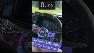 0-100 km/h time golf mk2 1.8t 250hp  #1.8t #handmade  #250hp #accelerationtest #privateroad @Budda
