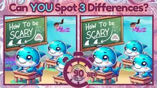 Spot 3 Differences Puzzle | Brain Game | Memory Booster | Shark Week | Family Fun for All Ages