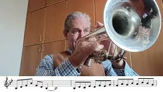 Bb major scale exercise for trumpet play along - Faster