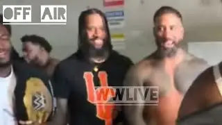 Unseen footage of Jacob Fatu & The Usos laughing with Royce Keys backstage off air after - WWE RAW 