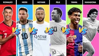 Comparison: Ronaldo vs Messi vs Neymar vs Pele vs Yamal vs Maradona | Who is better?