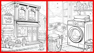 Color by Number Fabric Shop & Lakeside Laundry Rooml Color Oasis app  #coloringbook