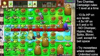 PvZ xAny HP: 3-9 Kelpless with x14 HP (Two Cherries campaign)