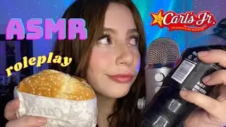 ASMR en español ROLEPLAY Tu novio trae comida para la cena - ASMR comiendo HAMBURGUESA de CARL'S JR