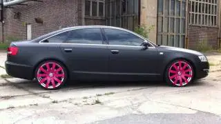 Low Street Tuns mit Bagyard Airride Audi A6 4F in matt schwarz