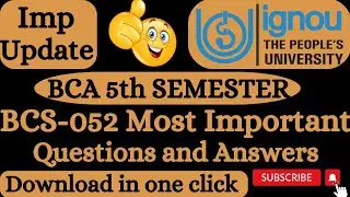 BCS-052 | Important Questions with Answer | Network Programming & Administration | BCA | IGNOU.