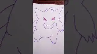 Gengar #pokemon #art #drawing #traditionalart #gengar #youtube #youtubeshorts #rusheddrawing #yt