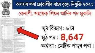 Latest Assam Government Job Recruitment 2021 | Assam Job Information | Job News |