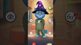 Trying Wizard hat 🤠 #androidgames #mobilegaming #mytalkingtom #virtualpetgames