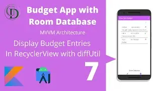 Display entries in Recyclerview - Budget Application with Room Library & MVVM Architecture Android