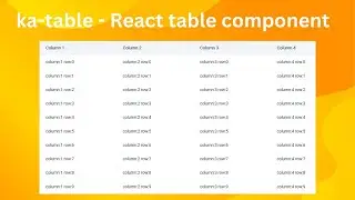 How to use ka-table library with React tutorial | React table component