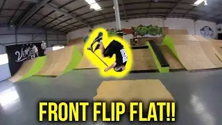 I TRIED FRONT FLIP FLAT ON SCOOTER!!