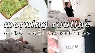 8AM online college morning routine | productive & healthy habits