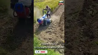 Furrow making attachment in Roto Tiller #organicfarming #agriculture #kheti #rototiller