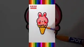 how to coloring a bunny icecream #bunny #icecream #coloring #shorts