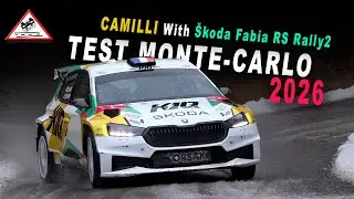 Test Eric Camilli Rallye Monte-Carlo 2026 | Škoda Fabia RS Rally2 [Passats de canto]