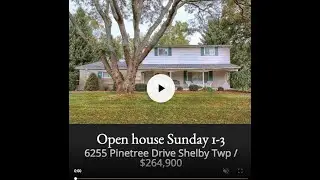 6255 Pinetree Drive Shelby Twp, MI 48316 / Open house Sunday 1-3