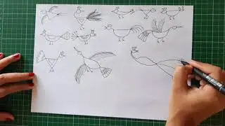 Warli art Birds and Animals