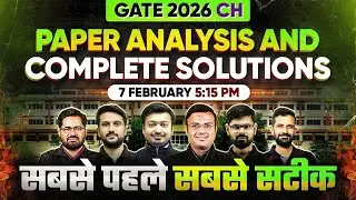 GATE 2026 Chemical Engineering Exam Analysis | GATE CH Paper Detailed Solution | 7 Feb 2026