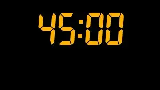45 Minute Yellow Digital Countdown Timer &mdash; Clean & Minimal LED Focus Timer in HD (No Ads)