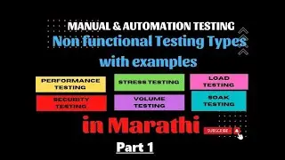 Nonfunctional testing types in Marathi | Performance Testing, Load Testing, Stress Test | QA world