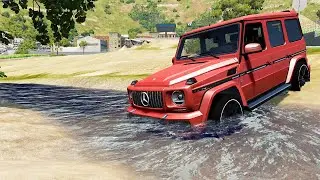 Cars vs Fast Flowing River #2 | BeamNG.drive