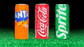 ASMR Soda Fizz: Coca Cola, Fanta & Sprite Pouring Over Ice &mdash; Listen to the Magic of the Bubbles! 🧊🥤