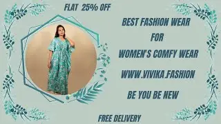 Sea Green Vine Print Long Kaftan, Women's Comfy Wear, Vivika.fashion