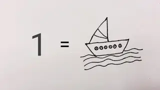 easy boat drawing from number 1 - number drawing easy