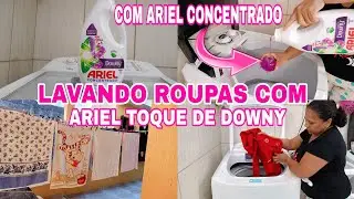 LAVANDO ROUPAS COM SAB&Atilde;O L&Iacute;QUIDO ARIEL CONCENTRADO/ RESENHA DO ARIEL TOQUE DE DOWNY/ VALE A PENA?
