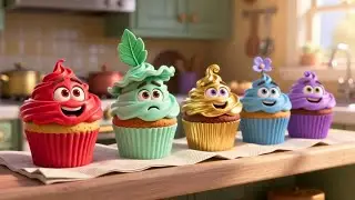 Five Cupcakes Cooling on the Shelf | Fun Counting & Food Rhyme for Kids | Nursery Rhymes