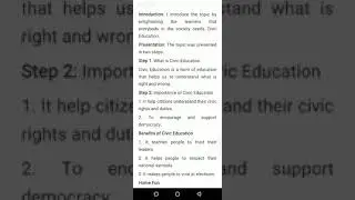 Importance of Civic Education